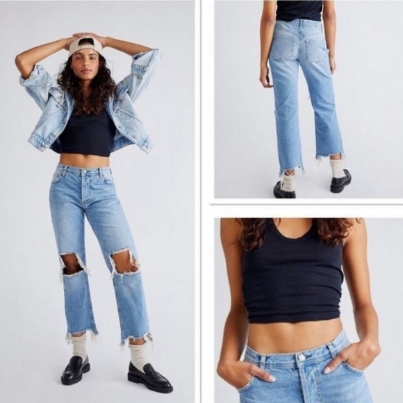 We The Free Maggie Mid-Rise Straight-Leg Jeans Size 26 - Picture 1 of 12